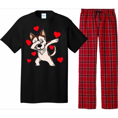 Dabbing Siberian Husky Valentines Day Pajama Set