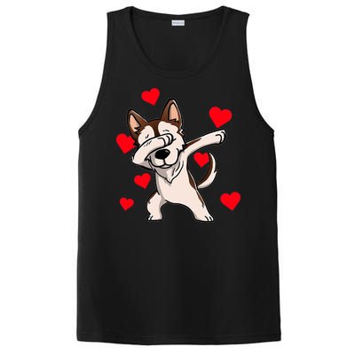 Dabbing Siberian Husky Valentines Day PosiCharge Competitor Tank