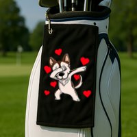 Dabbing Siberian Husky Valentines Day Golf Towel