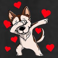 Dabbing Siberian Husky Valentines Day Golf Towel