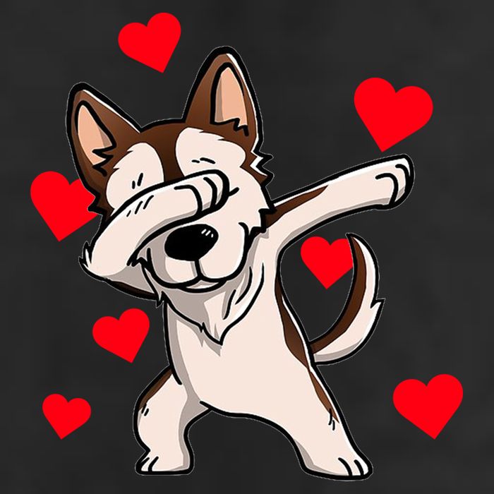 Dabbing Siberian Husky Valentines Day Golf Towel