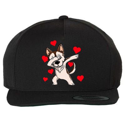 Dabbing Siberian Husky Valentines Day Wool Snapback Cap