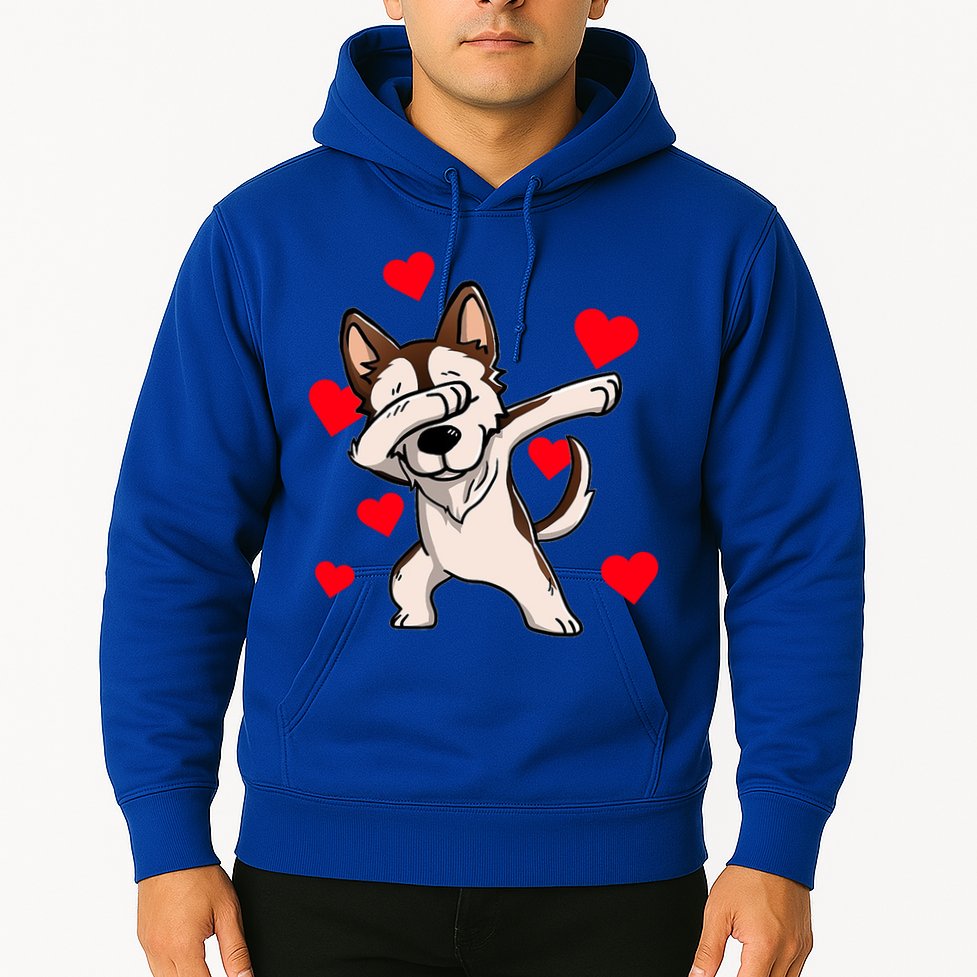 Dabbing Siberian Husky Valentines Day Hoodie
