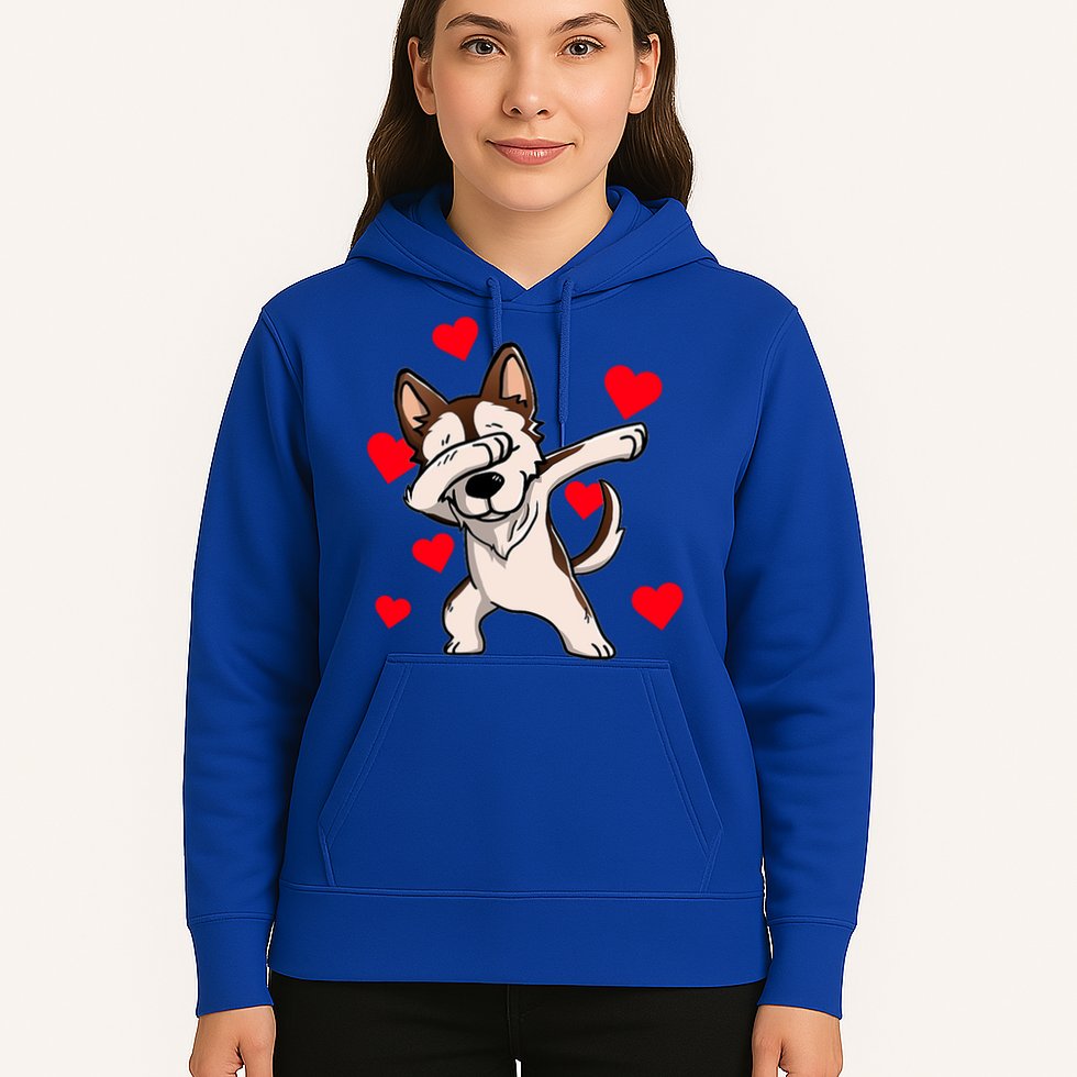 Dabbing Siberian Husky Valentines Day Hoodie