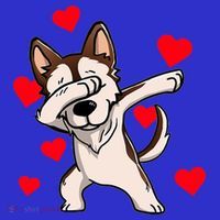 Dabbing Siberian Husky Valentines Day Full-Length Apron With Pockets