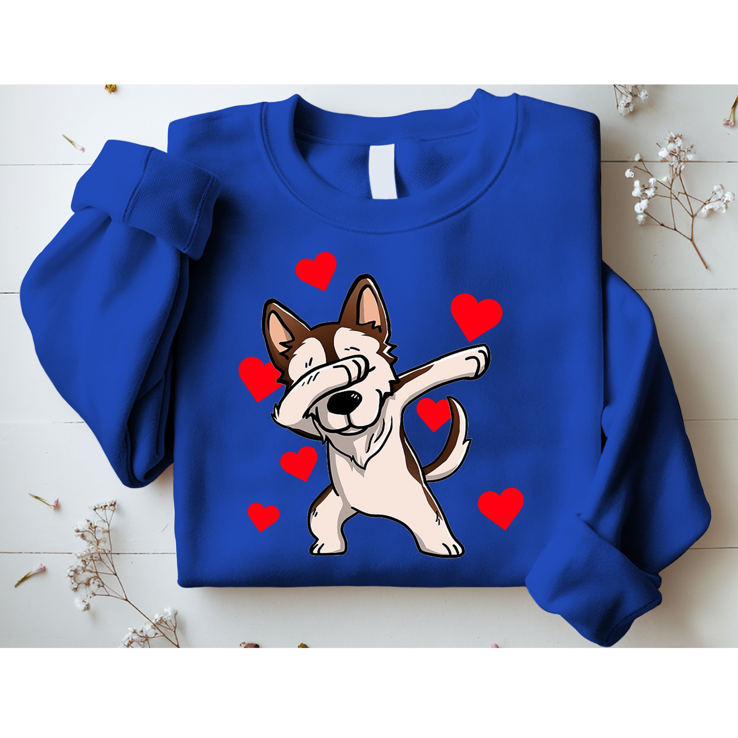 Dabbing Siberian Husky Valentines Day Sweatshirt