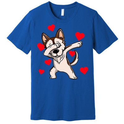 Dabbing Siberian Husky Valentines Day Premium T-Shirt