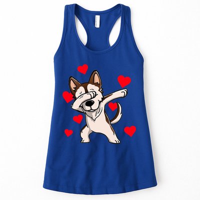 Dabbing Siberian Husky Valentines Day Womens Tank Top