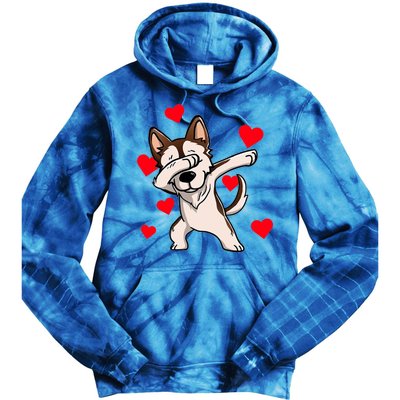 Dabbing Siberian Husky Valentines Day Tie Dye Hoodie