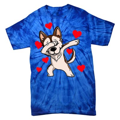 Dabbing Siberian Husky Valentines Day Tie-Dye T-Shirt