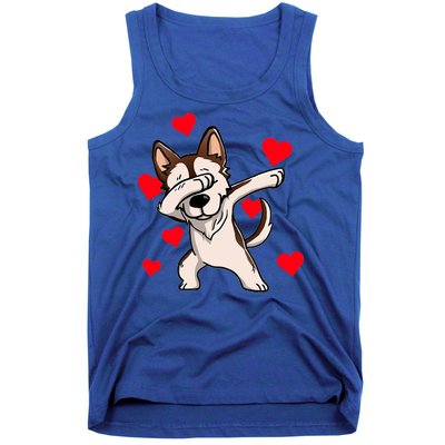 Dabbing Siberian Husky Valentines Day Tank Top