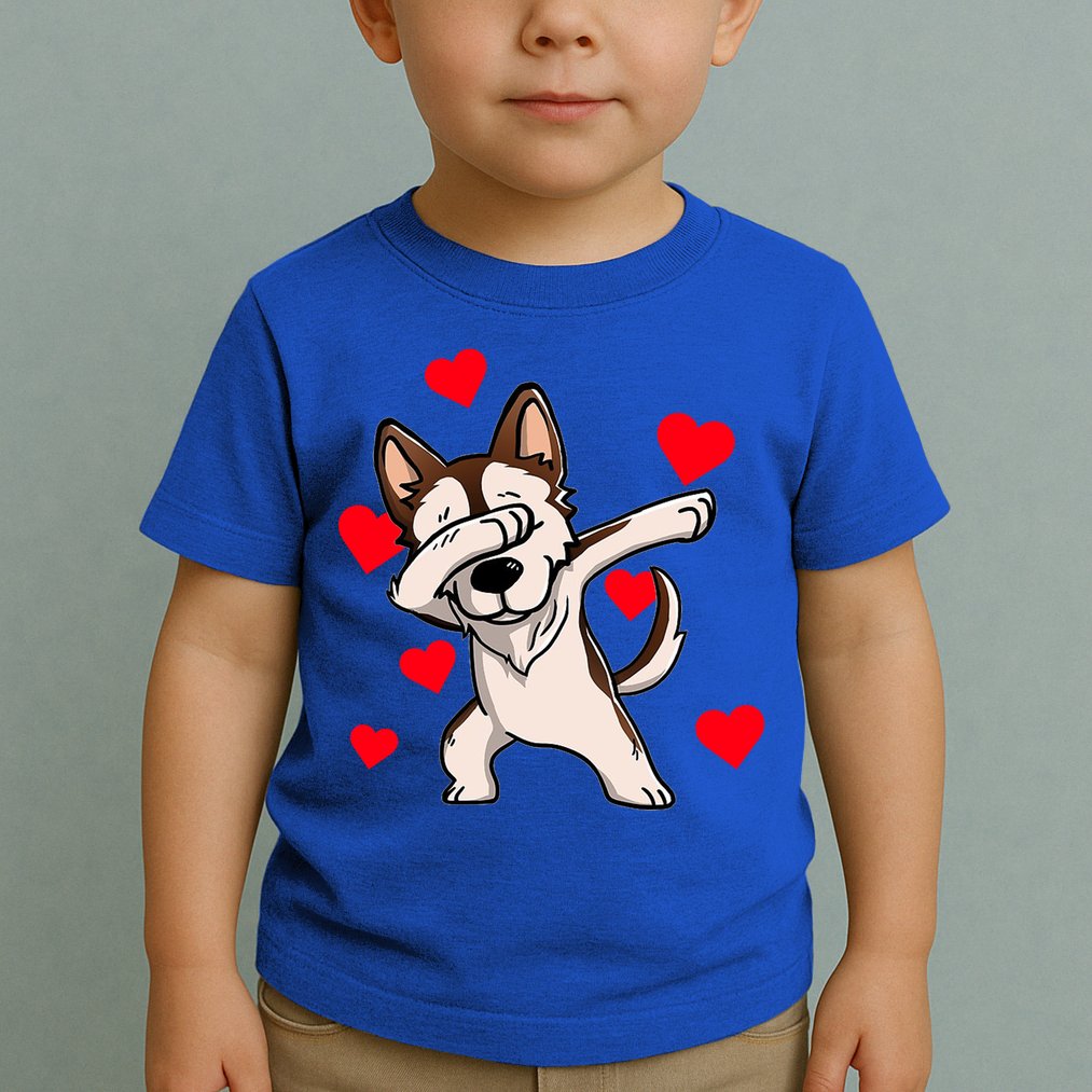 Dabbing Siberian Husky Valentines Day Toddler T-Shirt