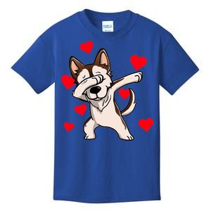 Dabbing Siberian Husky Valentines Day Kids T-Shirt