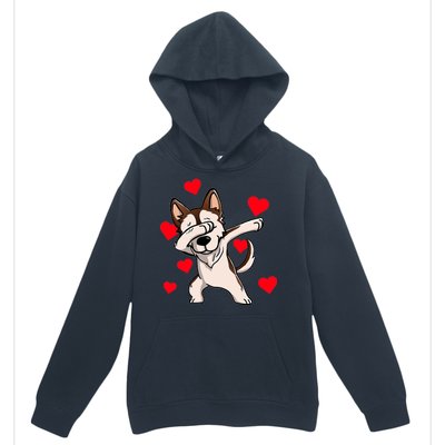 Dabbing Siberian Husky Valentines Day Urban Pullover Hoodie