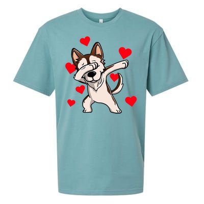 Dabbing Siberian Husky Valentines Day Sueded Cloud Jersey T-Shirt