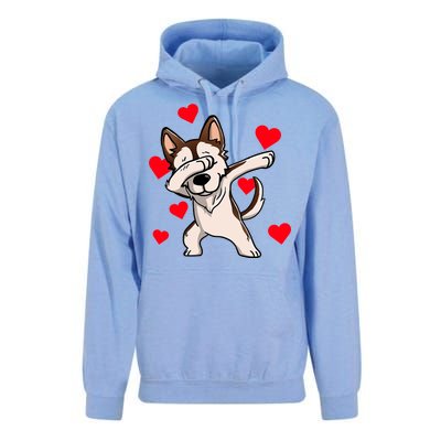 Dabbing Siberian Husky Valentines Day Unisex Surf Hoodie