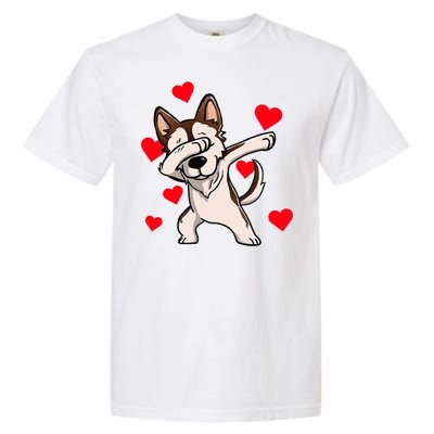 Dabbing Siberian Husky Valentines Day Garment-Dyed Heavyweight T-Shirt