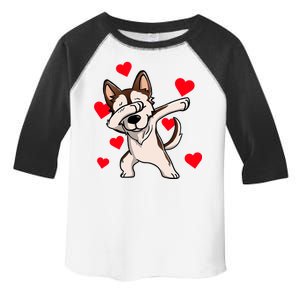 Dabbing Siberian Husky Valentines Day Toddler Fine Jersey T-Shirt