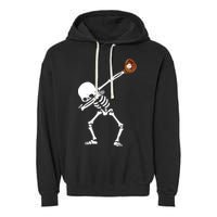 Dabbing Skeleton Baseball Glove Catch Dab Garment-Dyed Fleece Hoodie
