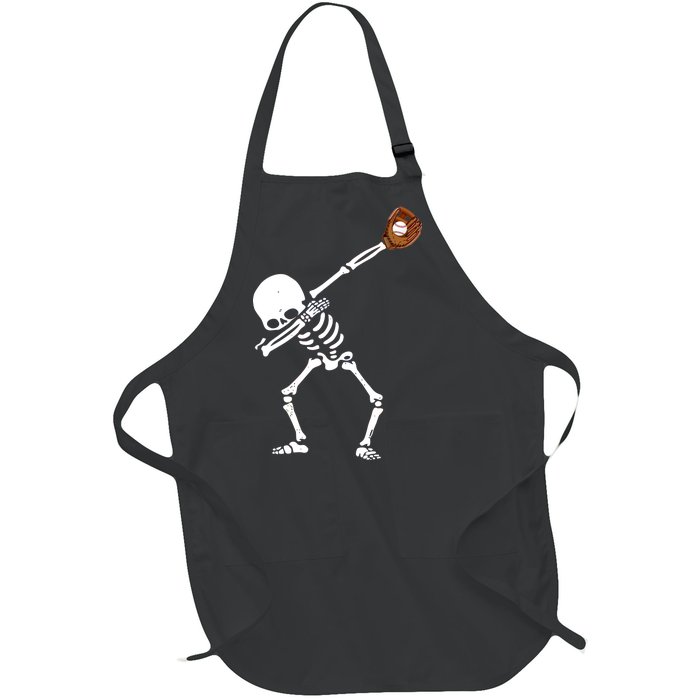 Dabbing Skeleton Baseball Glove Catch Dab Full-Length Apron With Pockets