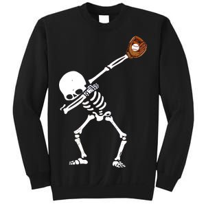 Dabbing Skeleton Baseball Glove Catch Dab Sweatshirt