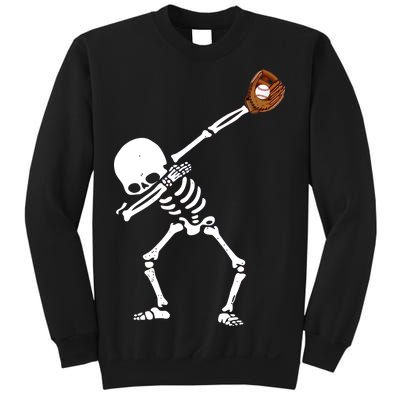 Dabbing Skeleton Baseball Glove Catch Dab Sweatshirt