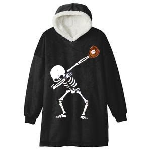 Dabbing Skeleton Baseball Glove Catch Dab Hooded Wearable Blanket