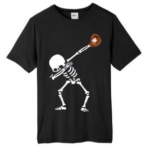 Dabbing Skeleton Baseball Glove Catch Dab Tall Fusion ChromaSoft Performance T-Shirt