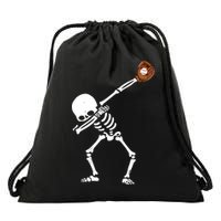 Dabbing Skeleton Baseball Glove Catch Dab Drawstring Bag