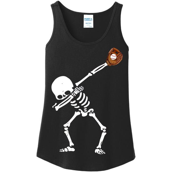 Dabbing Skeleton Baseball Glove Catch Dab Ladies Essential Tank