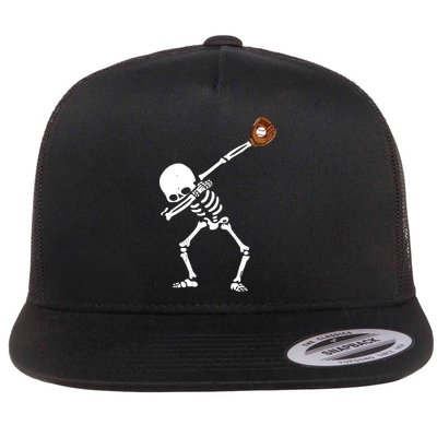 Dabbing Skeleton Baseball Glove Catch Dab Flatbill Hat