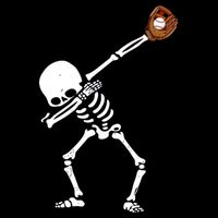 Dabbing Skeleton Baseball Glove Catch Dab Flat Bill Trucker Hat