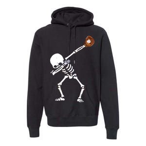 Dabbing Skeleton Baseball Glove Catch Dab Premium Hoodie