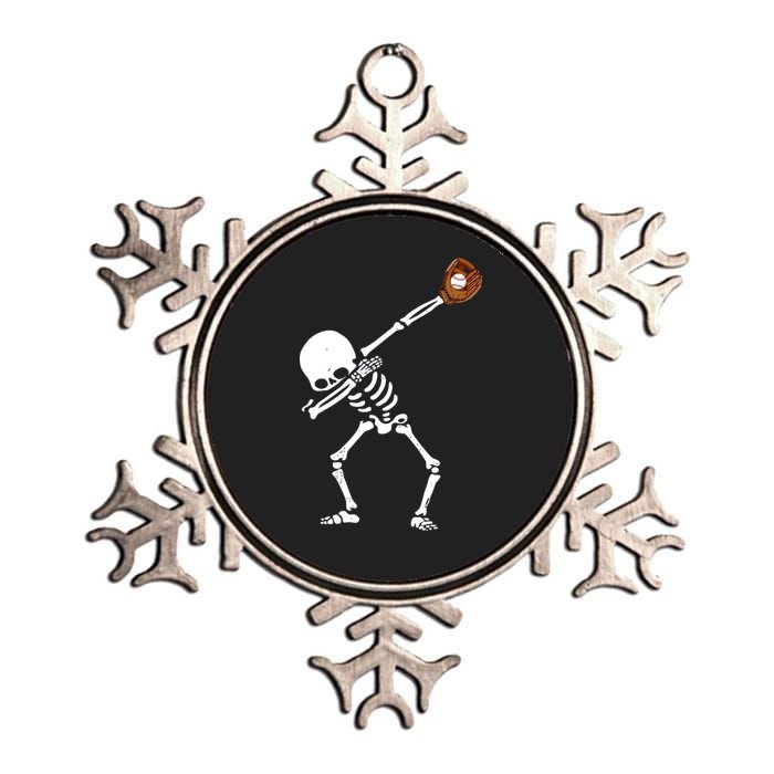 Dabbing Skeleton Baseball Glove Catch Dab Metallic Star Ornament