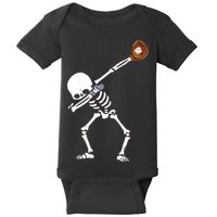 Dabbing Skeleton Baseball Glove Catch Dab Baby Bodysuit