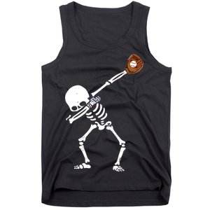 Dabbing Skeleton Baseball Glove Catch Dab Tank Top