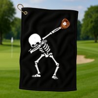 Dabbing Skeleton Baseball Glove Catch Dab Golf Towel