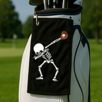 Dabbing Skeleton Baseball Glove Catch Dab Golf Towel