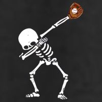 Dabbing Skeleton Baseball Glove Catch Dab Golf Towel