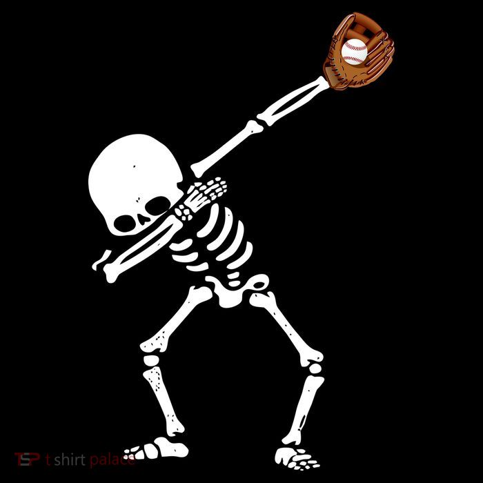 Dabbing Skeleton Baseball Glove Catch Dab Kids T-Shirt