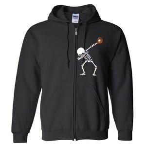 Dabbing Skeleton Baseball Glove Catch Dab Full Zip Hoodie