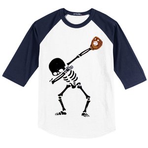 Dabbing Skeleton Baseball Glove Catch Dab Baseball Sleeve Shirt