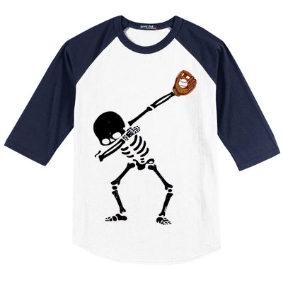 Dabbing Skeleton Baseball Glove Catch Dab Baseball Sleeve Shirt