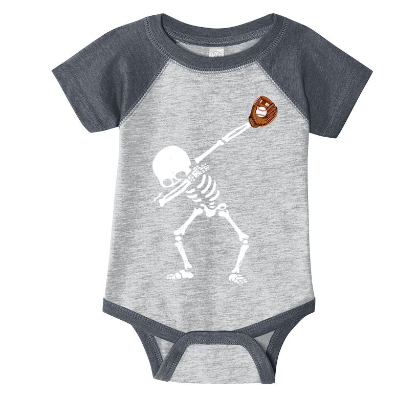 Dabbing Skeleton Baseball Glove Catch Dab Infant Baby Jersey Bodysuit