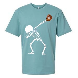 Dabbing Skeleton Baseball Glove Catch Dab Sueded Cloud Jersey T-Shirt