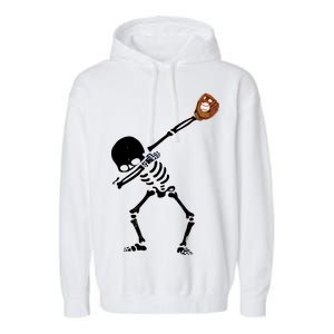 Dabbing Skeleton Baseball Glove Catch Dab Garment-Dyed Fleece Hoodie