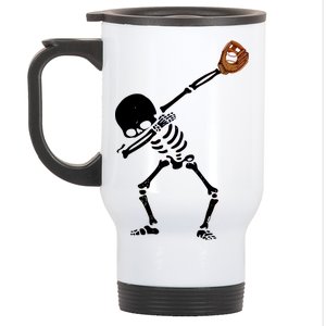 Dabbing Skeleton Baseball Glove Catch Dab Stainless Steel Travel Mug