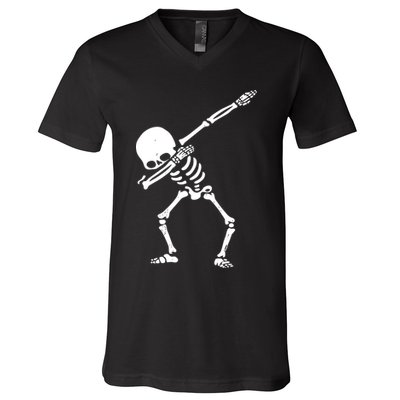 Dabbing Skeleton Dab V-Neck T-Shirt