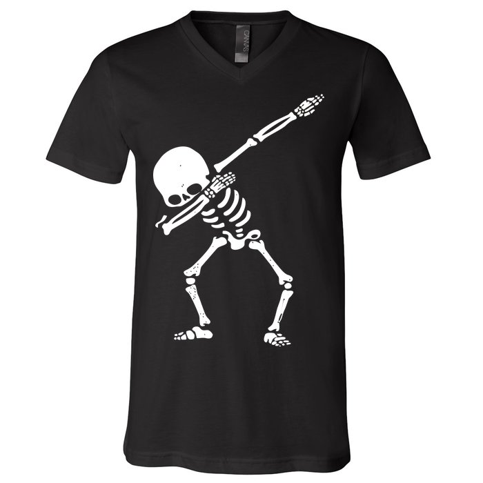 Dabbing Skeleton Dab V-Neck T-Shirt