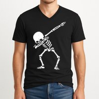 Dabbing Skeleton Dab V-Neck T-Shirt